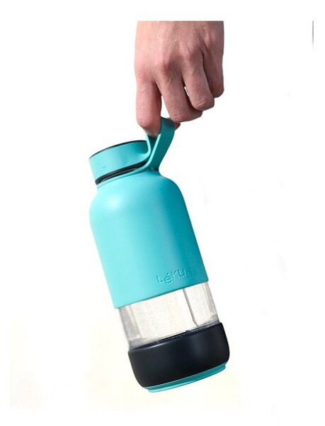 Tyrkysová cestovní skleněná lahev 500 ml To Go – Lékué