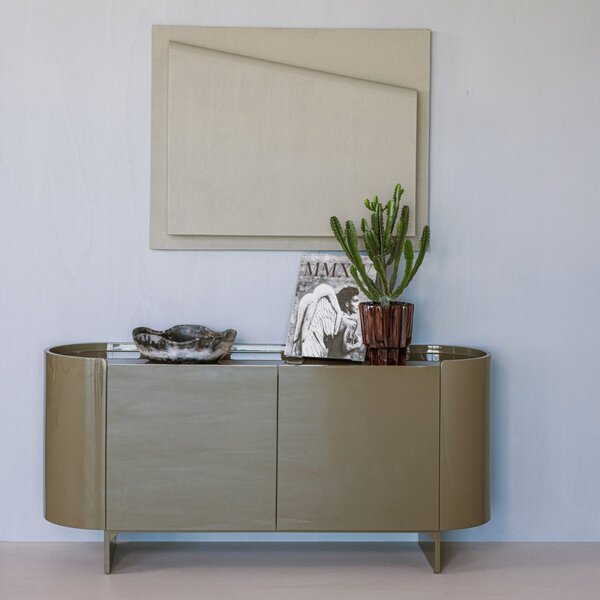 WOOOD Zelená lakovaná komoda Liora 160 x 45 cm