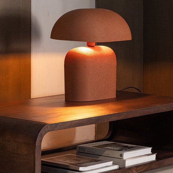 LÉTO -15% WOOOD Terakotová kovová stolní lampa Tilo