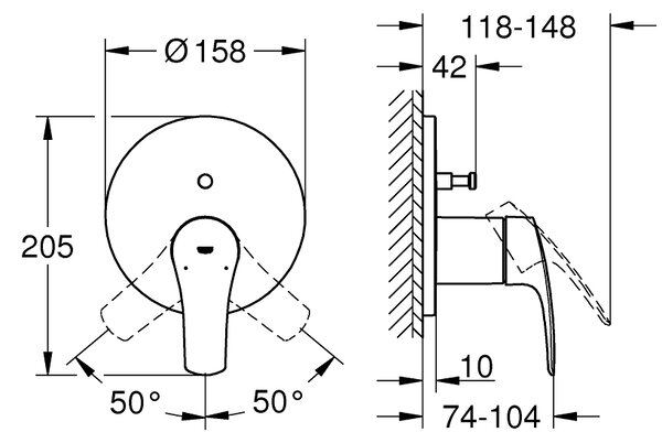 GROHE Set 4 - Sprchový systém pod omítku, komplet, chrom