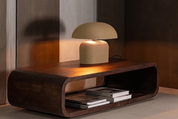 LÉTO -15% WOOOD Světle hnědá kovová stolní lampa Tilo