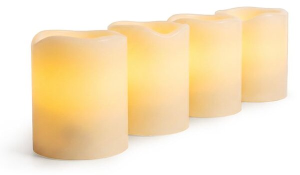 SOLIGHT LED vánoční svíčky z pravého vosku, sada 4ks, 4,5x6cm, časovač, baterie CR2032, IP20