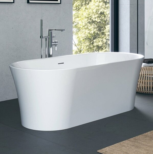 Duravit DuraSenja - Volně stojící vana 1500x750 mm, bezešvý akrylový panel, s odtokovým a přepadovým setem, bílá 700579000000000
