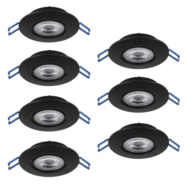 Eglo 300191 - SADA 7xLED Podhledové svítidlo GEDREZ LED/4,9W/230V pr. 9 cm černá