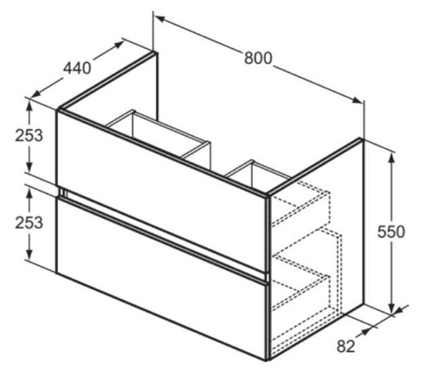 Ideal Standard i.life - Umyvadlo se skříňkou 800 mm, přírodní dub