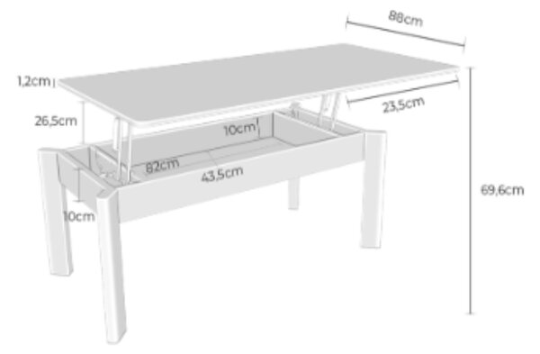 Somcasa Béžový keramický rozkládací konferenční stolek Roland 120 x 60 cm