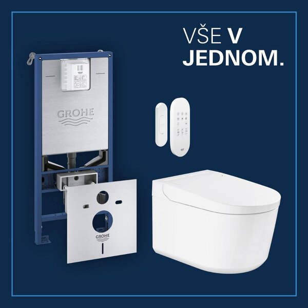 GROHE Sensia - Závěsná sprchová toaleta + Rapid SLX Sada 4 v 1, alpská bílá 36509SH0