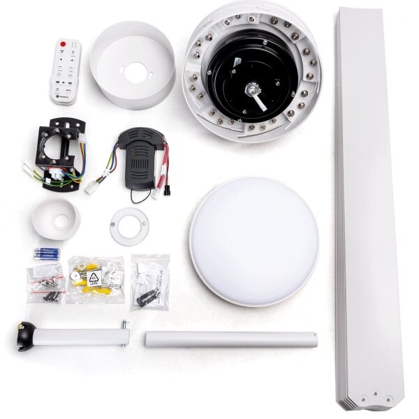 Aigostar - LED Stmívatelný stropní ventilátor LED/24W/230V 2700-6500K + DO bílá
