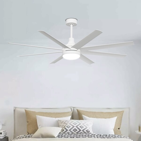 Aigostar - LED Stmívatelný stropní ventilátor LED/24W/230V 2700-6500K + DO bílá