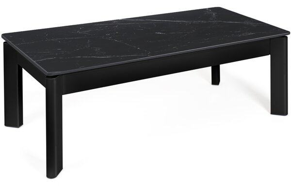 Somcasa Černý keramický rozkládací konferenční stolek Roland 120 x 60 cm