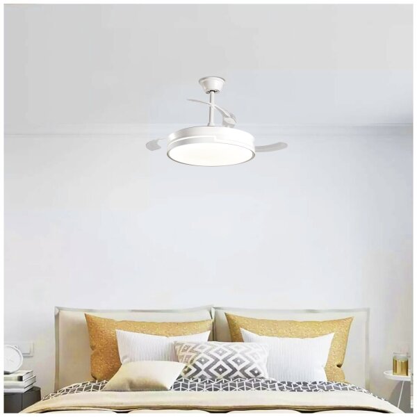 Aigostar - LED Stmívatelný stropní ventilátor LED/36W/230V 2700-6500K + DO bílá