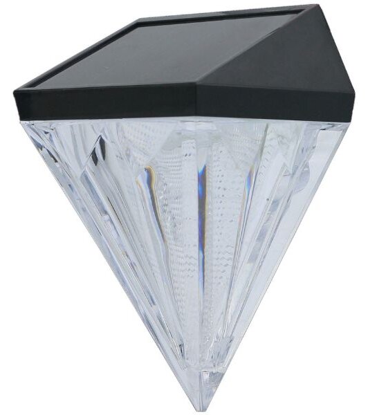 Venkovní solární světlo LED diamant 0,1W 7lm, teplá barva světla
