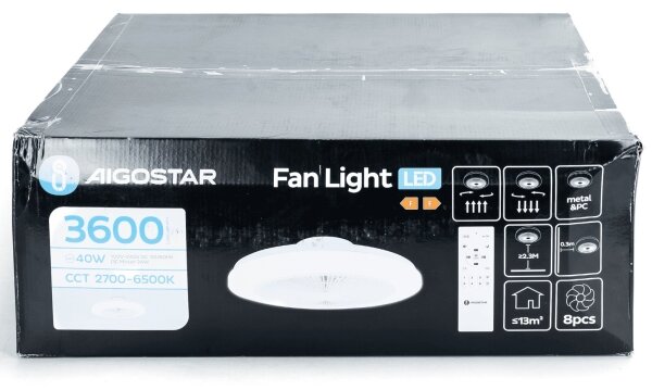 Aigostar - LED Stmívatelný stropní ventilátor LED/40W/230V 2700-6500K + DO bílá