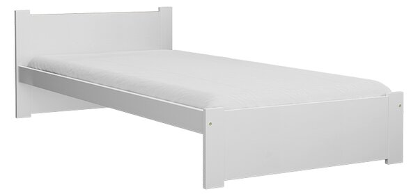 Postel IKAROS 90 x 200 cm, bílá s lamelovým roštem a matrací Deluxe 10 cm