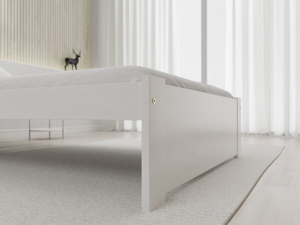 Postel IKAROS 90 x 200 cm, bílá s lamelovým roštem a matrací Deluxe 10 cm