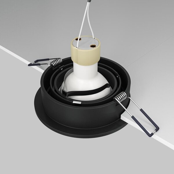 Maytoni Moderní vestavné svítidlo ATOM, 10W, ⌀ 9,2 cm, 1xGU10 Barva: Černá