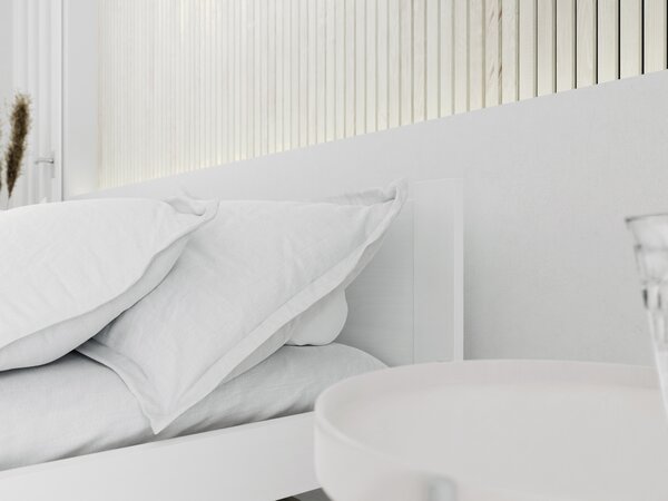 Postel IKAROS 90 x 200 cm, bílá s lamelovým roštem a matrací Deluxe 10 cm