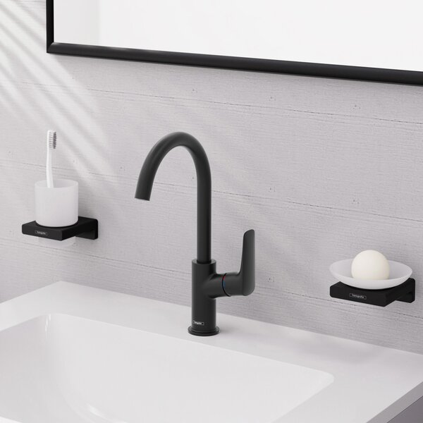 Hansgrohe Logis - Umyvadlová baterie 210 bez odtokové soupravy s otočným výtokem, černá matná 71131670