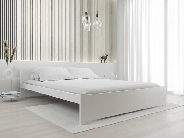 Postel IKAROS 160 x 200 cm, bílá bez roštu s matrací Coco Maxi 19 cm