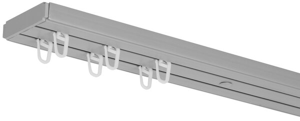 Dekodum Stropní kolejnice z PVC dvouřadá šedá Délka: 120 cm, Typ přichycení: háčky