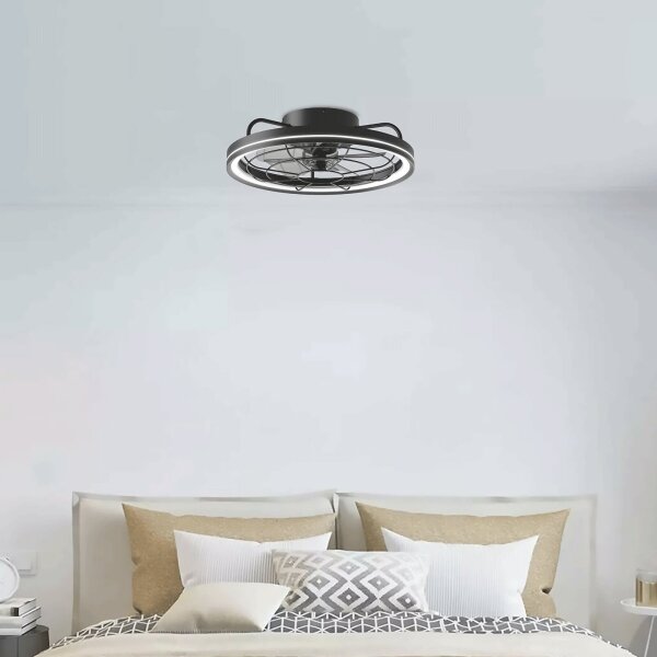 Aigostar - LED Stmívatelný stropní ventilátor LED/40W/230V 2700-6500K + DO černá