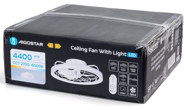 Aigostar - LED Stmívatelný stropní ventilátor LED/40W/230V 2700-6500K + DO bílá