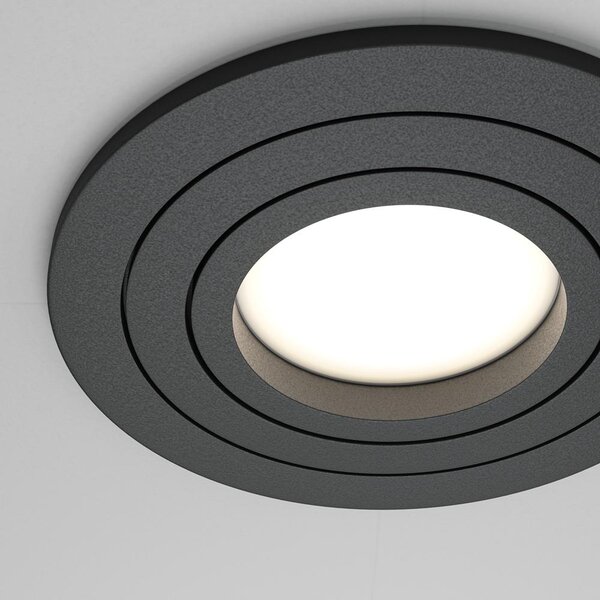 Maytoni Moderní vestavné svítidlo ATOM, 10W, ⌀ 9,2 cm, 1xGU10 Barva: Černá