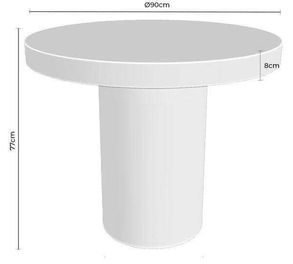 Somcasa Bílý cementový zahraní stůl Thelma ø 90 cm