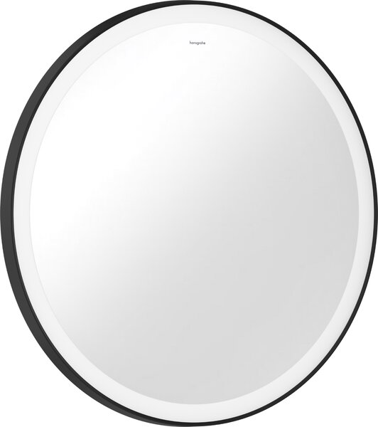 Hansgrohe Xarita Lite S - Kulaté zrcadlo s LED osvětlením po obvodu ⌀ 700 mm s nástěnným vypínačem, černá matná 54966670