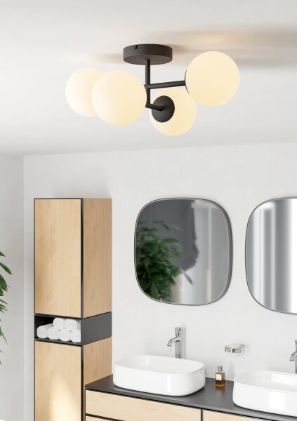 Eglo 902094 - LED Koup. přisazený lustr CASTROVIDO 4xG9/4,2W/230V IP44 černá