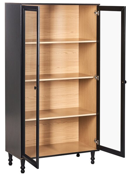 Skleněná vitrína TINGLEDALE 80 cm Černá