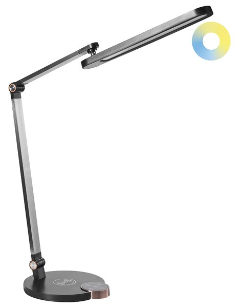 LED stolní lampa CAROY s bezdrátovou nabíječkou Černá