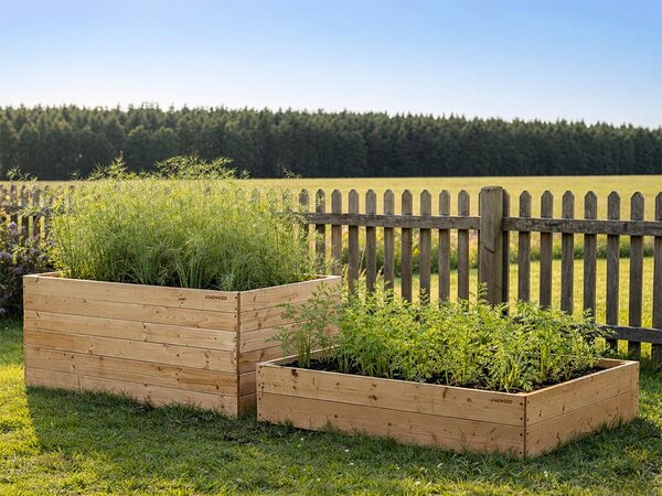 ATMOWOOD Modřínový vyvýšený záhon 140 x 80 x 20 cm hnědý