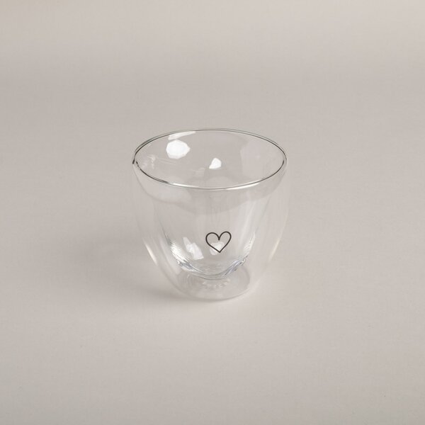 Skleněný hrnek Heart Double Glass 250 ml