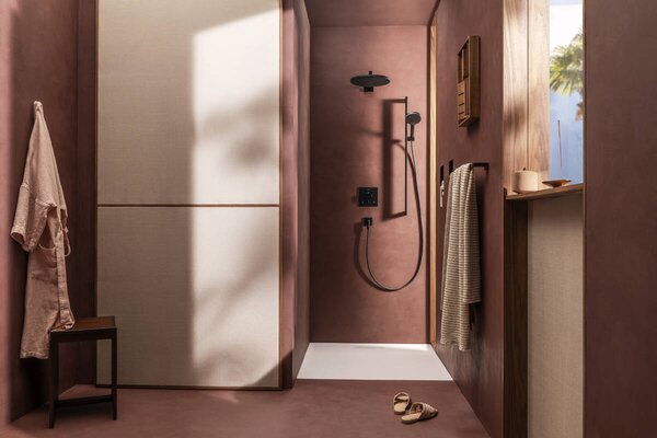 Hansgrohe Raindance Alive S - Hlavová sprcha 300 1jet EcoSmart + sprchové rameno 390 mm, černá matná 24521670+24337670