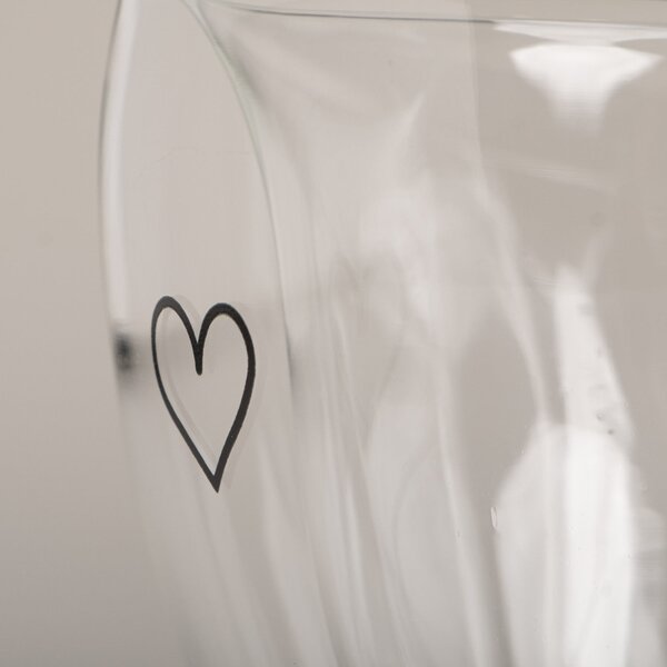 Skleněný hrnek Heart Double Glass 250 ml