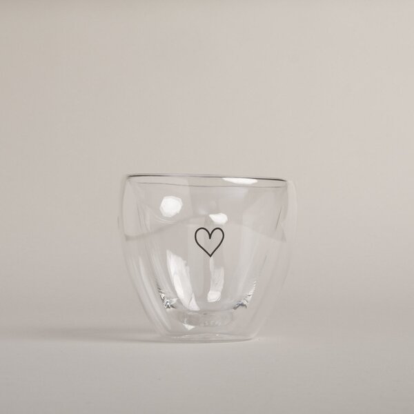 Skleněný hrnek Heart Double Glass 250 ml