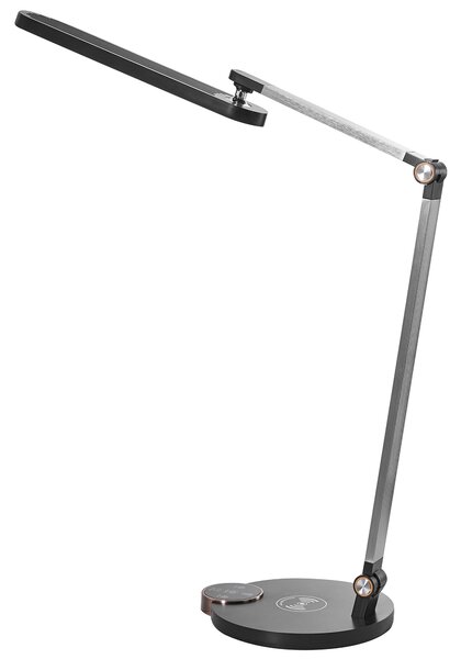 LED stolní lampa CAROY s bezdrátovou nabíječkou Černá