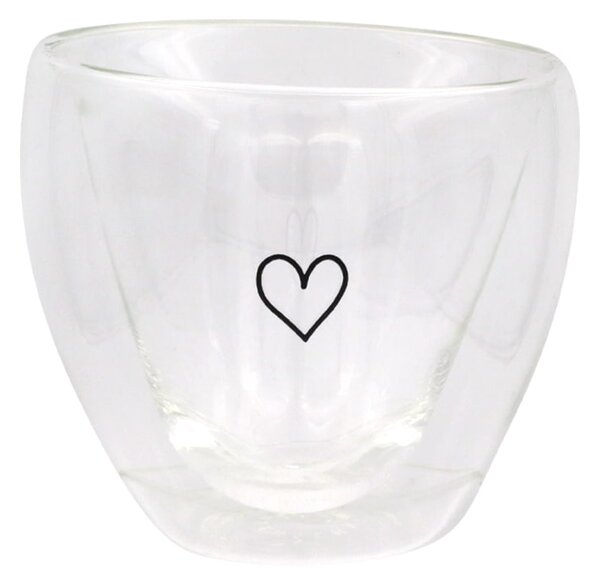 Skleněný hrnek Heart Double Glass 250 ml