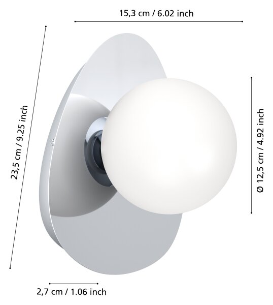Eglo 902095 - LED Koup. nástěnné svítidlo CASTROVIDO 1xG9/4,2W/230V IP44 chrom
