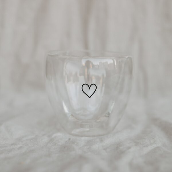 Skleněný hrnek Heart Double Glass 250 ml