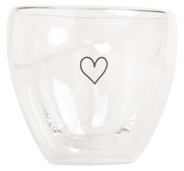 Skleněný hrnek Heart Double Glass 250 ml