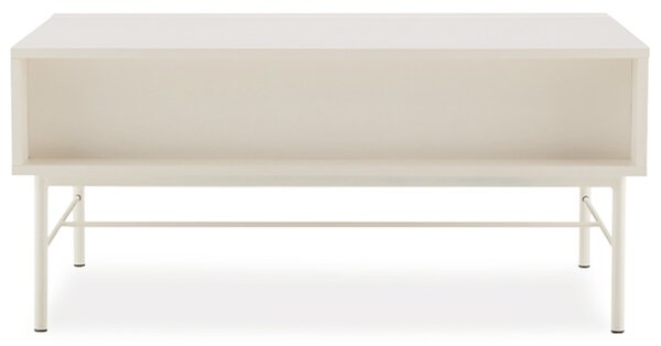 Somcasa Bílý lakovaný konferenční stolek Oslo 100 x 60 cm s úložným prostorem