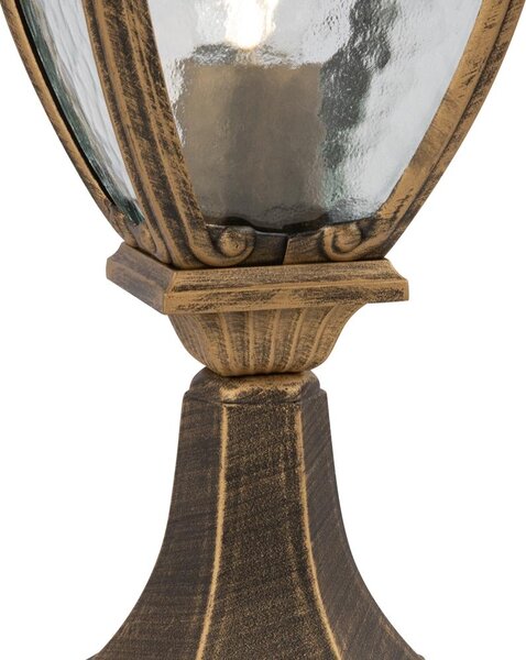 Maytoni Vintage venkovní sloupkové svítidlo FLEUR, 60W, v. 48,5 cm, 1xE27, IP44 Barva: Černá/zlatá