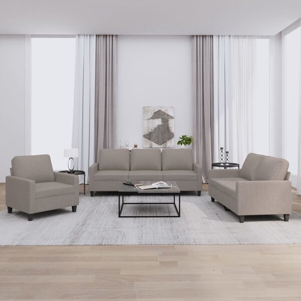 3dílná sedací souprava s poduškami taupe textil 3201435