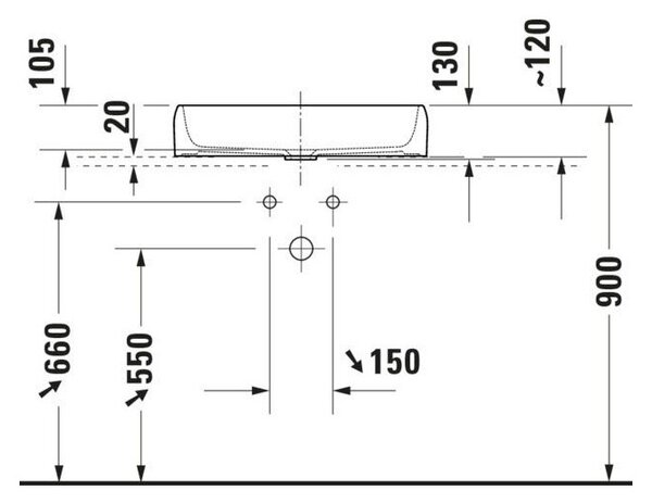 Duravit Qatego - Umyvadlová mísa 600x400 mm, bílá 2384600079