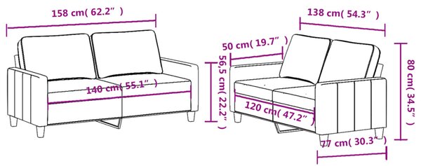 2dílná sedací souprava s poduškami krémová textil 3201446