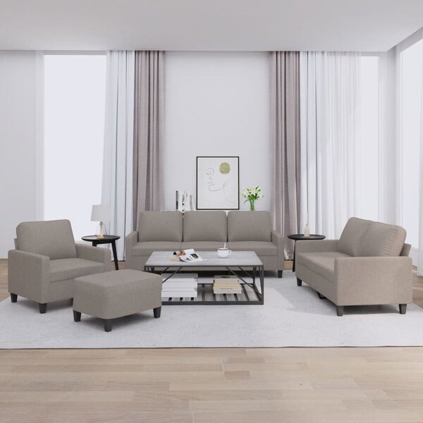 4dílná sedací souprava s poduškami taupe textil 3201443