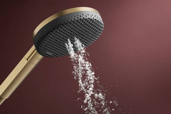 Hansgrohe Raindance Alive Select S - Sada se sprchovým držákem 125 3jet EcoSmart, se sprchovou hadicí Designflex 1600 mm, kartáčovaný bronz 24611140