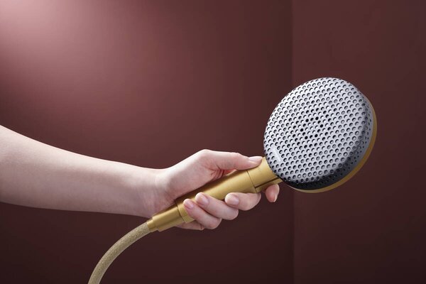 Hansgrohe Raindance Alive Select S - Sada se sprchovým držákem 125 3jet EcoSmart, se sprchovou hadicí Designflex 1600 mm, kartáčovaný bronz 24611140